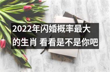 2025年闪婚概率大的生肖 看看是不是你吧