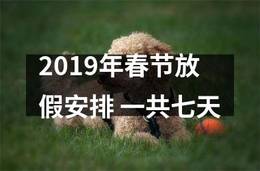 <h3>2019年春节放假安排 一共七天