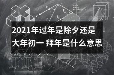 2025年过年是除夕还是大年初一 拜年是什么意思