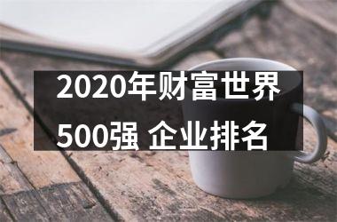 2025年财富世界500强 企业排名