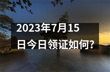 2025年7月15日今日领证如何？