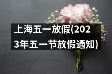 <h3>上海五一放假(2023年五一节放假通知)