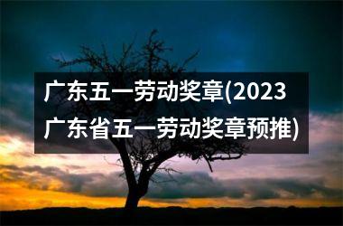 广东五一劳动奖章(2023广东省五一劳动奖章预推)