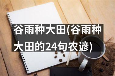 谷雨种大田(谷雨种大田的24句农谚)