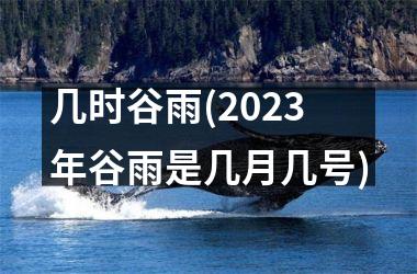 <h3>几时谷雨(2025年谷雨是几月几号)