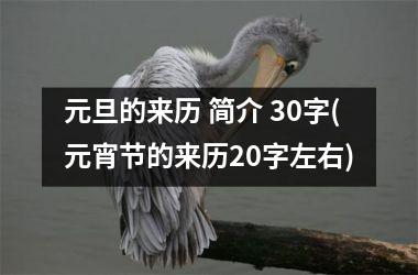 元旦的来历 简介 30字(元宵节的来历20字左右)