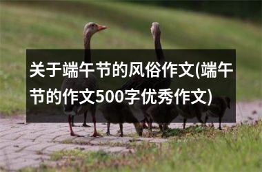 <h3>关于端午节的风俗作文(端午节的作文500字优秀作文)