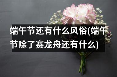 端午节还有什么风俗(端午节除了赛龙舟还有什么)