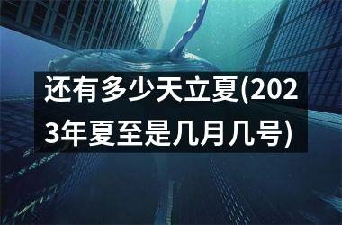 还有多少天立夏(2025年夏至是几月几号)