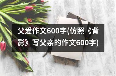 <h3>父爱作文600字(仿照《背影》写父亲的作文600字)