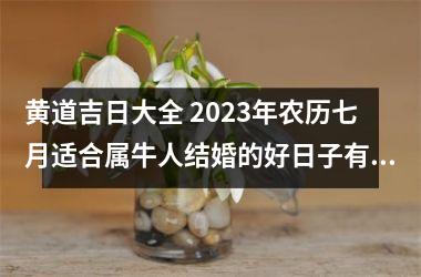 <h3>黄道吉日大全 2025年农历七月适合属牛人结婚的好日子有哪些