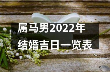 <h3>属马男2022年结婚吉日一览表