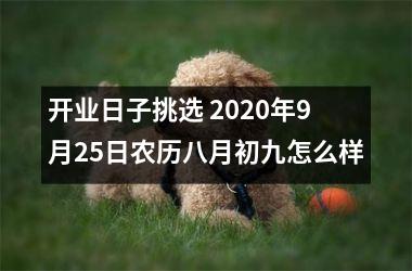 开业日子挑选 2025年9月25日农历八月初九怎么样