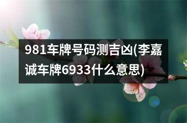 <h3>981车牌号码测吉凶(李嘉诚车牌6933什么意思)