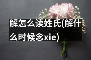 解怎么读姓氏(解什么时候念xie)