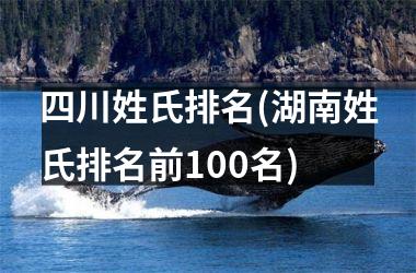 四川姓氏排名(湖南姓氏排名前100名)