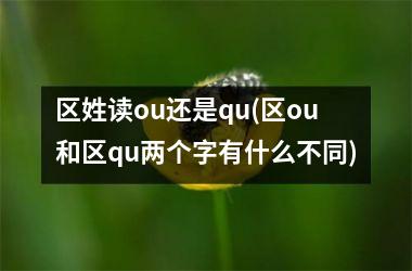 <h3>区姓读ou还是qu(区ou和区qu两个字有什么不同)