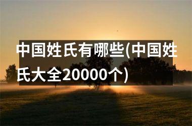 <h3>姓氏有哪些(姓氏大全20000个)