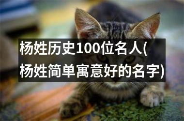 <h3>杨姓历史100位名人(杨姓简单寓意好的名字)