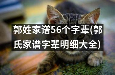 <h3>郭姓家谱56个字辈(郭氏家谱字辈明细大全)