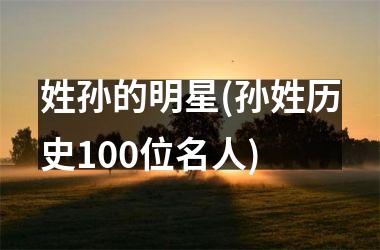 <h3>姓孙的明星(孙姓历史100位名人)