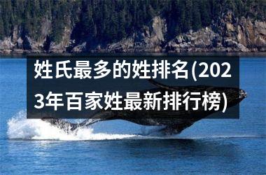 姓氏最多的姓排名(2025年百家姓最新排行榜)