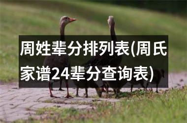 <h3>周姓辈分排列表(周氏家谱24辈分查询表)