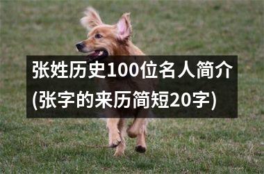 张姓历史100位名人简介(张字的来历简短20字)