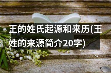 <h3>王的姓氏起源和来历(王姓的来源简介20字)