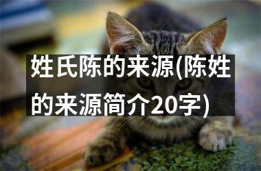 <h3>姓氏陈的来源(陈姓的来源简介20字)