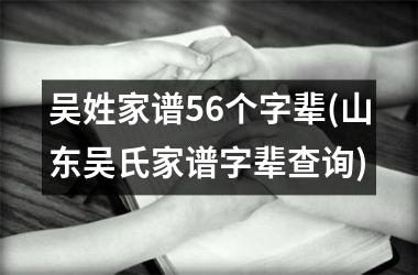 <h3>吴姓家谱56个字辈(山东吴氏家谱字辈查询)