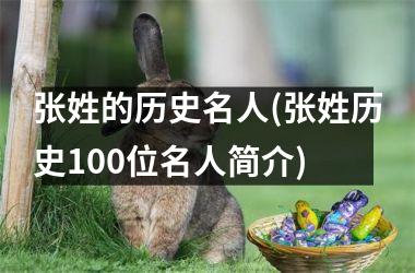 <h3>张姓的历史名人(张姓历史100位名人简介)