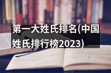 第一大姓氏排名(姓氏排行榜2025)