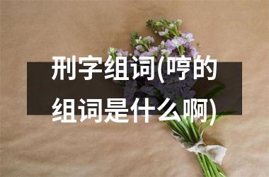 刑字组词(哼的组词是什么啊)