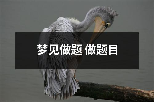 <h3>梦见做题做题目