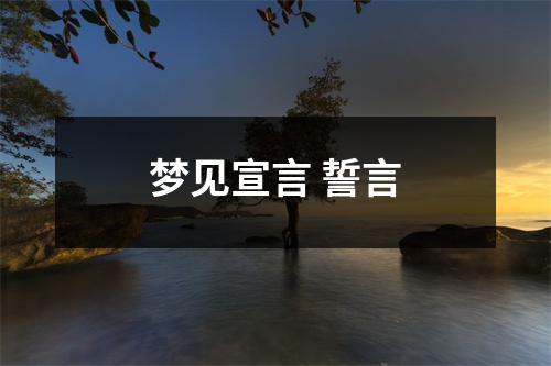 <h3>梦见宣言誓言