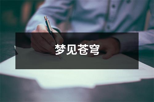 <h3>梦见苍穹