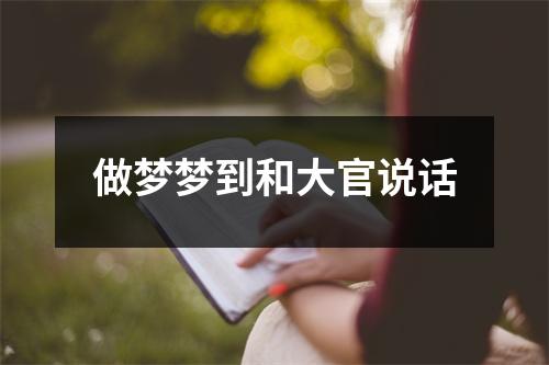 <h3>做梦梦到和大官说话