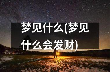 <h3>梦见什么(梦见什么会发财)