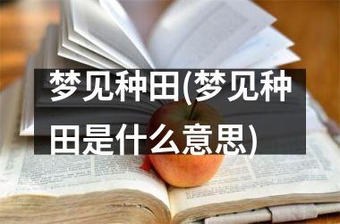 梦见种田(梦见种田是什么意思)