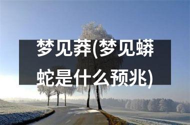 <h3>梦见莽(梦见蟒蛇是什么预兆)