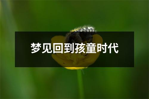 <h3>梦见回到孩童时代