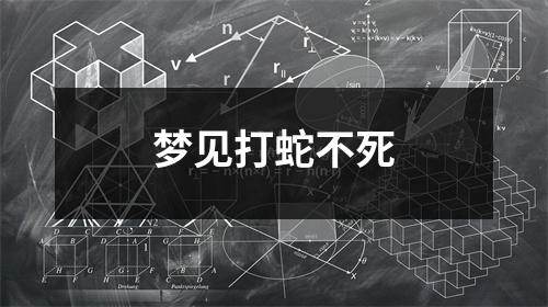 <h3>梦见打蛇不死