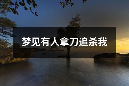 <h3>梦见有人拿刀追杀我
