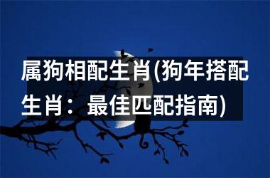 属狗相配生肖(狗年搭配生肖：佳匹配指南)