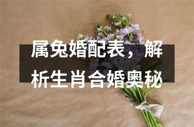 <h3>属兔婚配表，解析生肖合婚奥秘