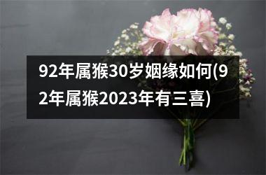 <h3>92年属猴30岁姻缘如何(92年属猴2025年有三喜)