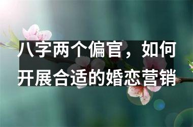 <h3>八字两个偏官，如何开展合适的婚恋营销