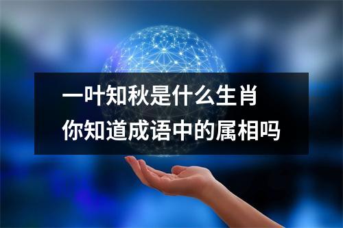 <h3>一叶知秋是什么生肖你知道成语中的属相吗