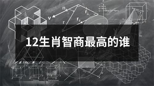 <h3>12生肖智商高的谁